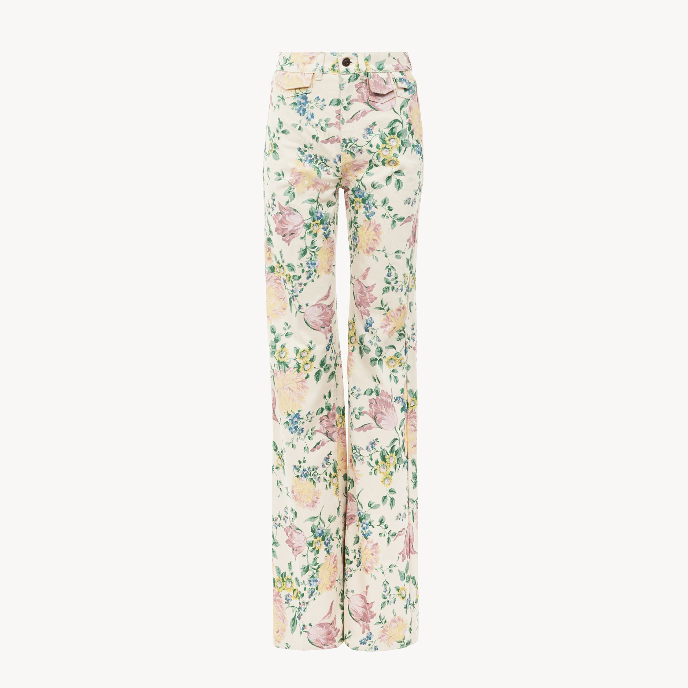 Chloé Printed Rigid High-rise Flared Jeans