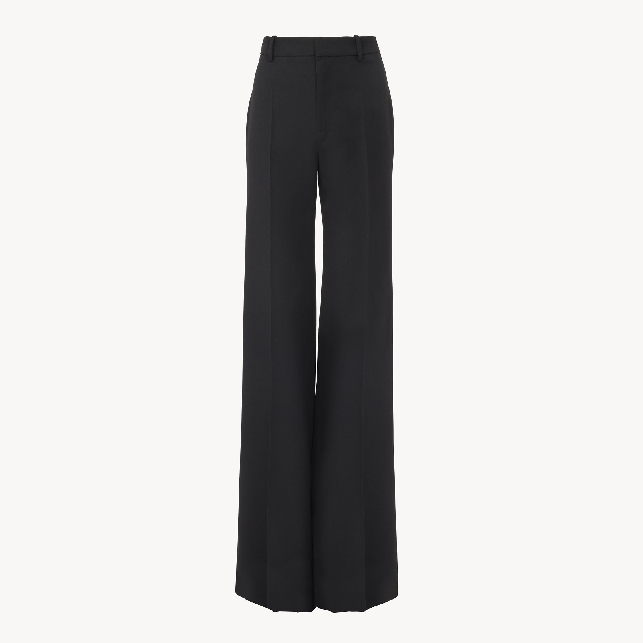 Chloé Pantalon Évasé En Laine Stretch Femme Noir Taille 34 95% Laine Vierge, 5% Élasthanne In Black