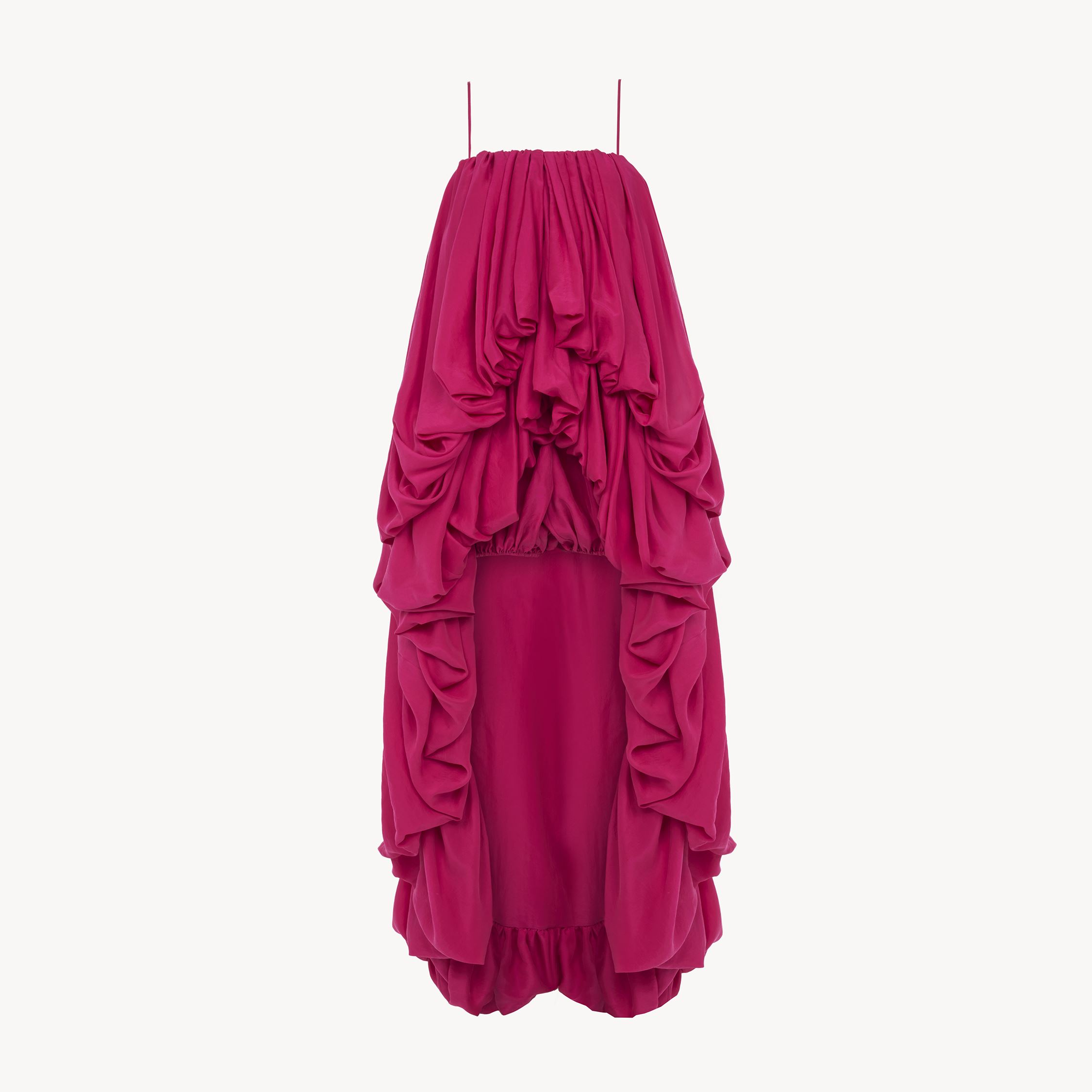 Chloé High-low Sleeveless Jumpsuit In Washed Silk Pongé Red Size 8 100% Silk In Red