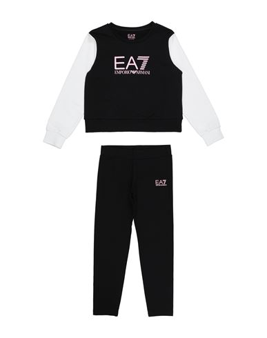 Ea7 Toddler Girl Tracksuit Black Size 6 Cotton, Modal, Elastane In Black