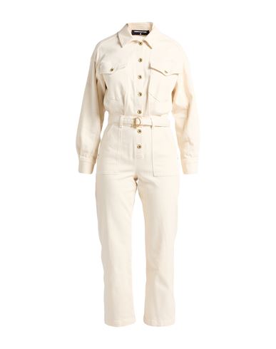 PATRIZIA PEPE PATRIZIA PEPE WOMAN JUMPSUIT CREAM SIZE 6 COTTON, ELASTANE 