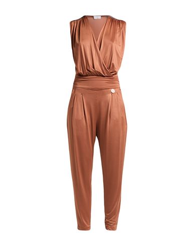 Gaelle Paris Gaëlle Paris Woman Jumpsuit Camel Size 4 Polyester, Elastane In Beige