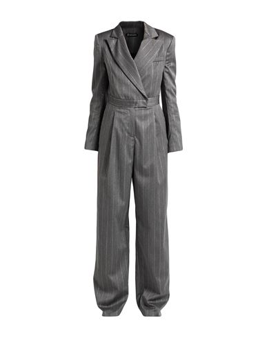CRISTINAEFFE CRISTINAEFFE WOMAN JUMPSUIT CHARCOAL SIZE L POLYESTER, VISCOSE, ELASTANE 