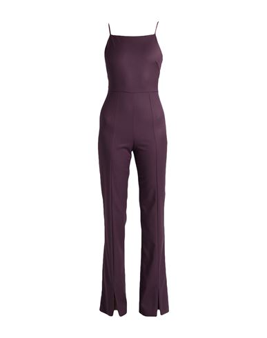 PATRIZIA PEPE PATRIZIA PEPE WOMAN JUMPSUIT PLUM SIZE 4 POLYESTER, VISCOSE, ELASTANE 