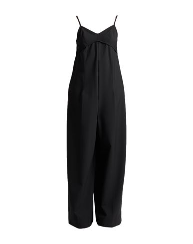 Alysi Chocolat Woman Jumpsuit Black Size 6 Polyester, Virgin Wool, Elastane