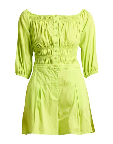 Patrizia Pepe Woman Playsuit Lime Green Size 10 Cotton, Polyamide, Elastane In Green