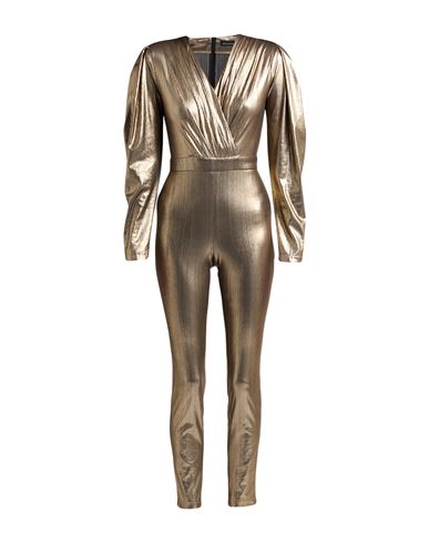 Shop Actualee Woman Jumpsuit Gold Size 6 Polyester, Elastane