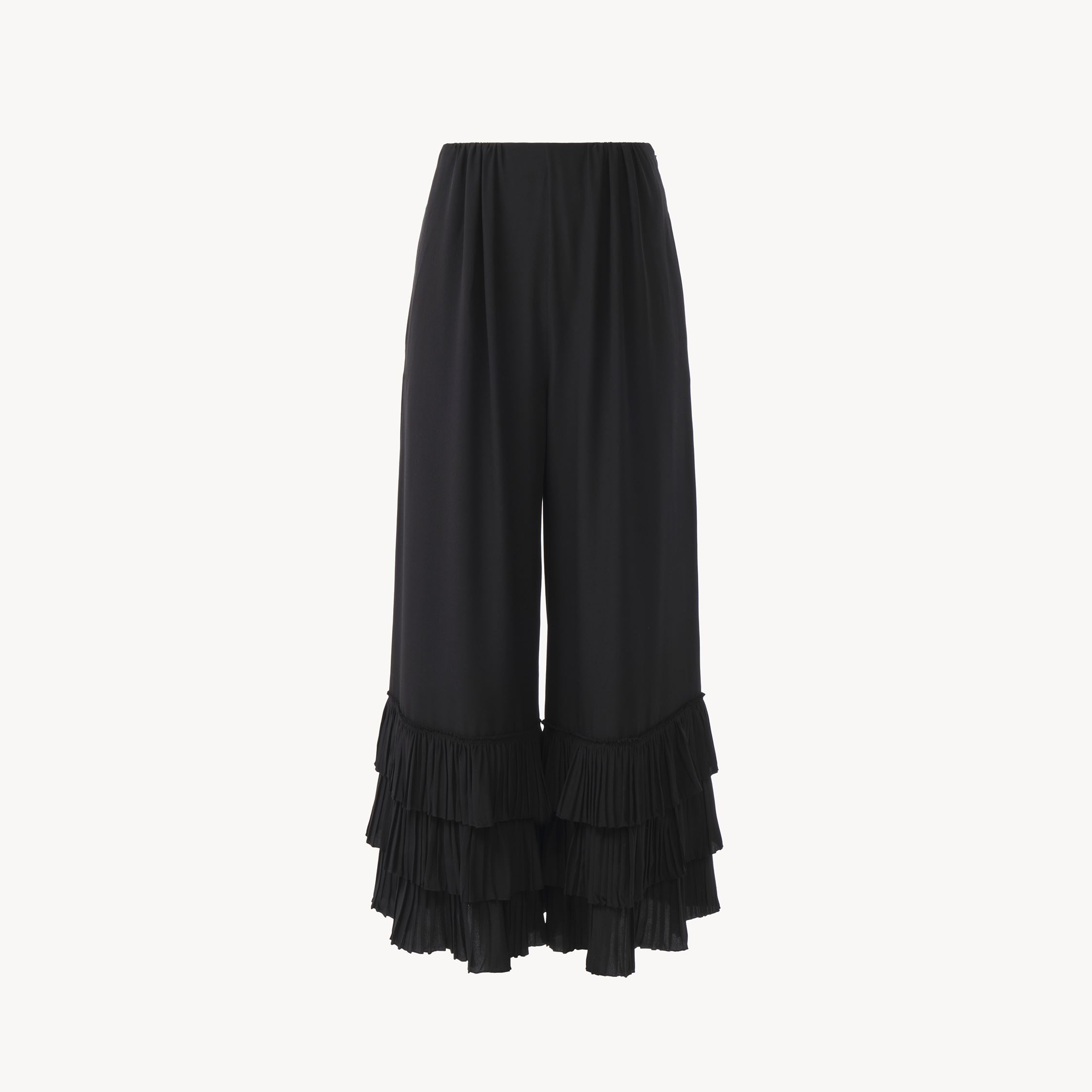 Chloé Fluid Wide-leg Trousers In Crêpe De Chine Black Size 4 100% Silk