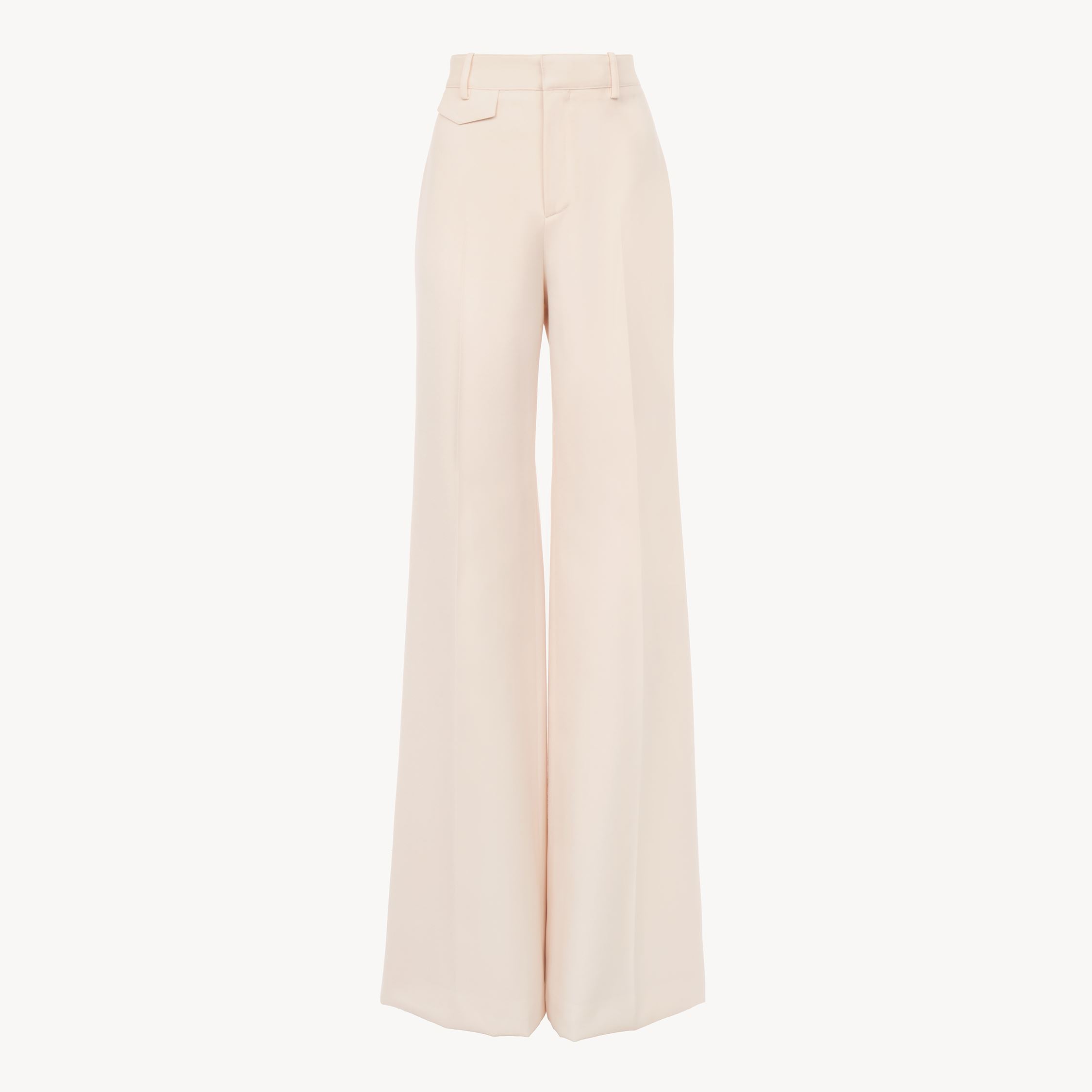 Chloé High-rise Wool Gabardine Flared Pants In Neutral
