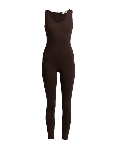 Suoli Woman Jumpsuit Dark Brown Size 4 Viscose, Polyamide, Elastane In Brown