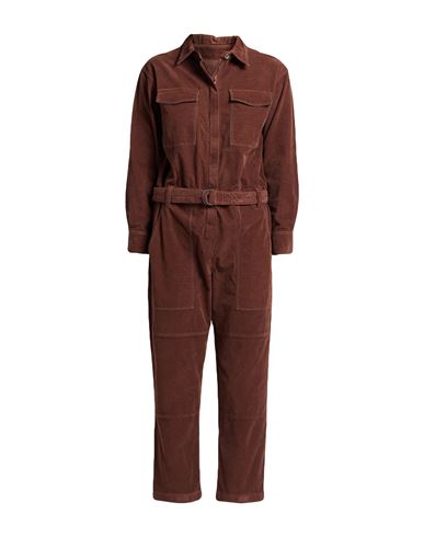 Brunello Cucinelli Woman Jumpsuit Brown Size M Cotton, Cashmere, Elastane, Brass