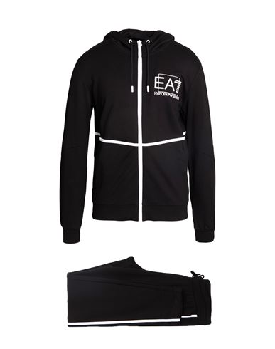 Ea7 Man Tracksuit Black Size 3xl Cotton, Elastane