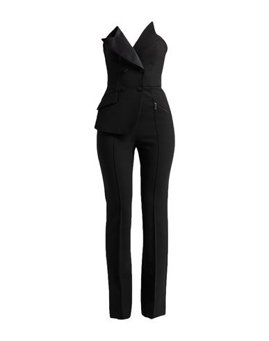 Karl Lagerfeld Woman Jumpsuit Black Size 6 Polyester, Virgin Wool, Elastane