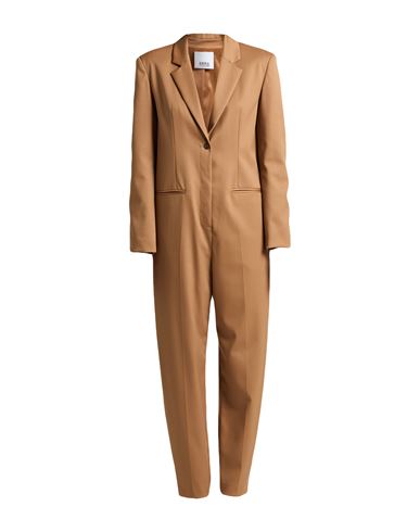 Erika Cavallini Woman Jumpsuit Camel Size 6 Polyester, Virgin Wool, Elastane In Nude