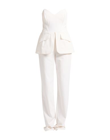 Elisabetta Franchi Woman Jumpsuit Ivory Size 12 Polyamide, Elastane