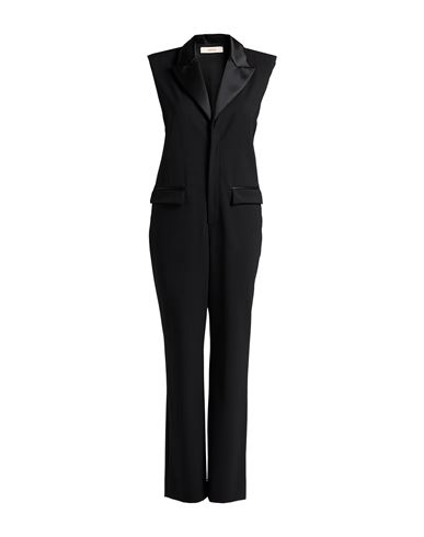Jucca Woman Jumpsuit Black Size 10 Polyester, Cotton, Elastane In Black