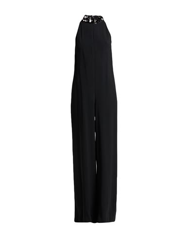 Jucca Woman Jumpsuit Black Size 8 Acetate, Viscose, Polyester, Elastane In Black