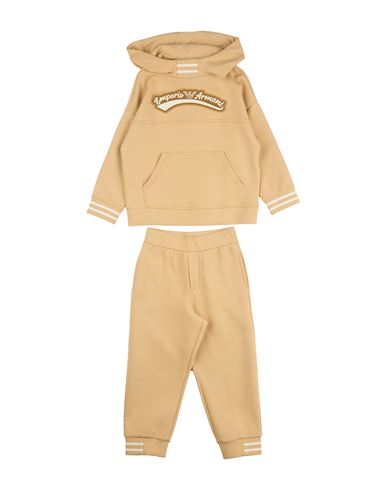 Emporio Armani Toddler Boy Tracksuit Beige Size 7 Cotton, Polyester, Elastane In Brown