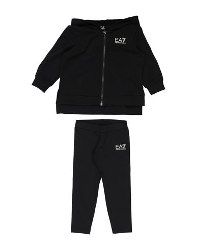 Ea7 Toddler Girl Tracksuit Black Size 6 Cotton, Elastane In Black