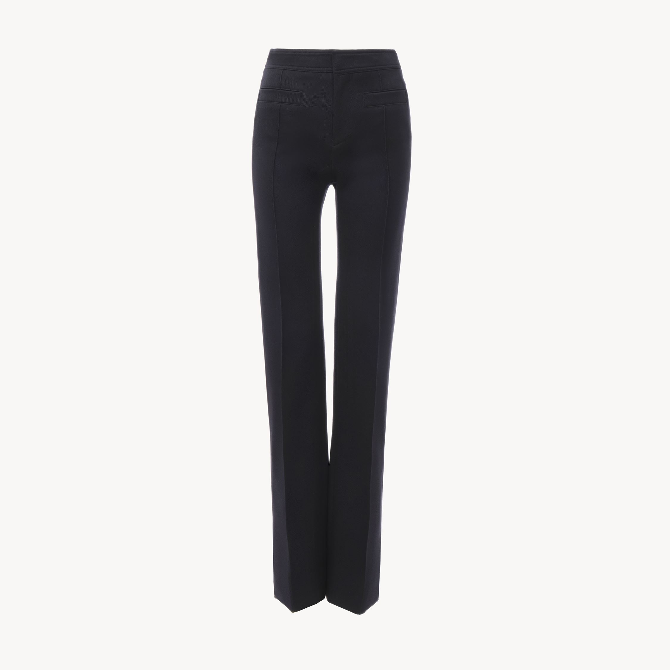 Chloé Tailored Pants In Wool Gabardine Blue Size 6 100% Virgin Wool, Horn Bubalus Bubalis, Farmed, Coo Ind In Animal Print