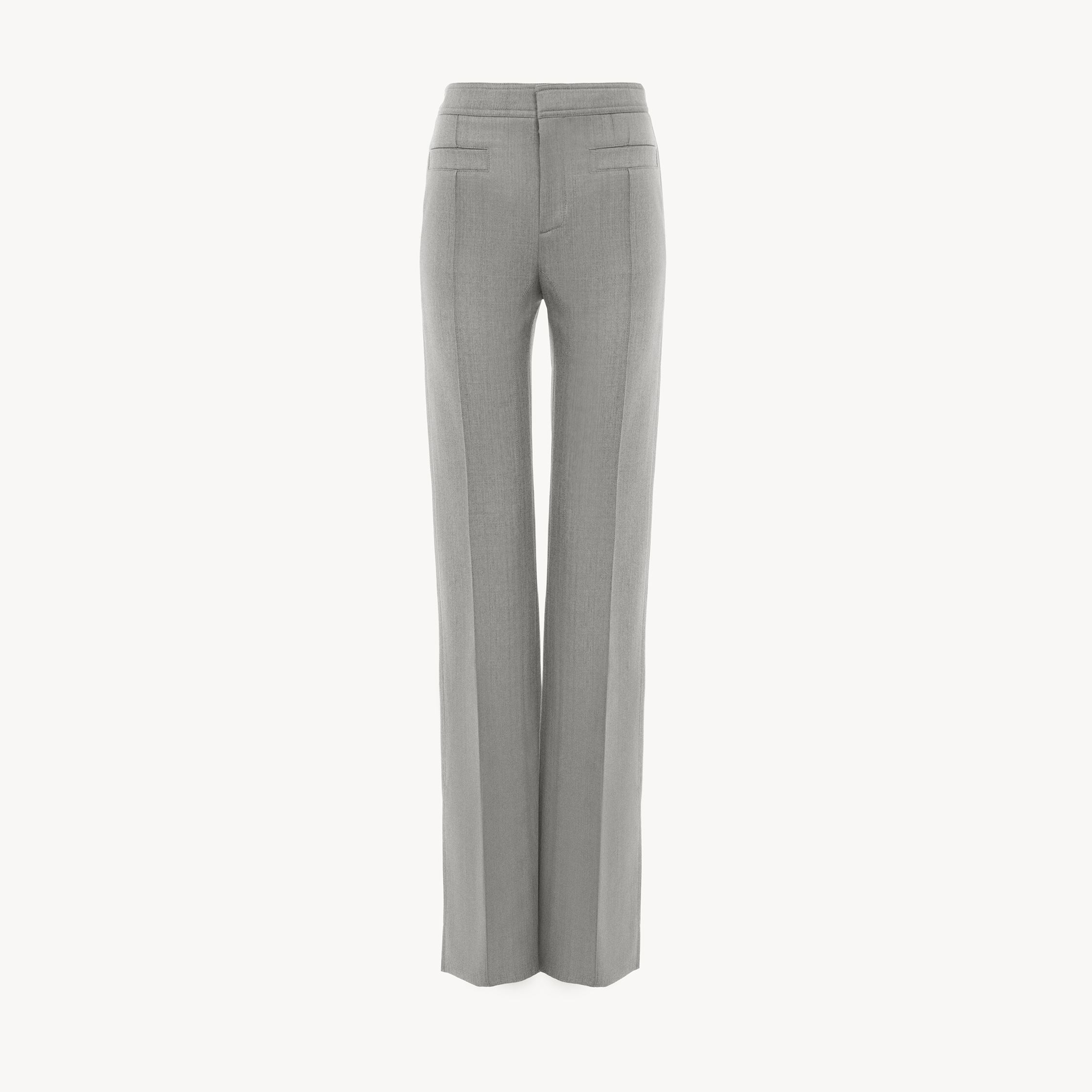 Chloé Tailored Pants In Chiné Wool Grey Size 10 100% Virgin Wool, Horn Bubalus Bubalis, Farmed, Coo India In Gray