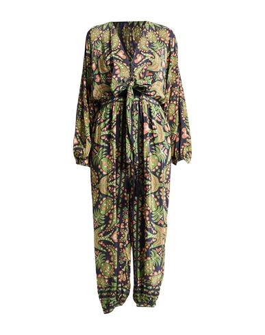 Farm Rio Woman Jumpsuit Black Size Xl Viscose In Green