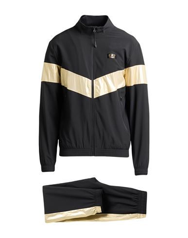 Ea7 Man Tracksuit Black Size 3xl Polyester, Elastane In Black