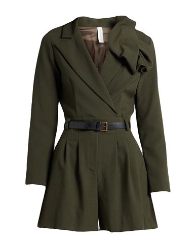 Tensione In Woman Jumpsuit Military Green Size M Polyester, Viscose, Elastane In Multi