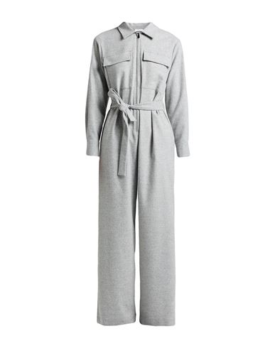 Peserico Easy Woman Jumpsuit Light Grey Size 10 Wool, Polyester, Viscose, Polyamide, Elastane In Black