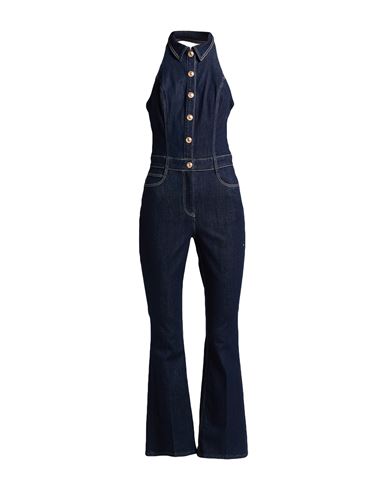 Guess Woman Jumpsuit Blue Size 27 Cotton, Lyocell, Polyester, Elastane In Blue