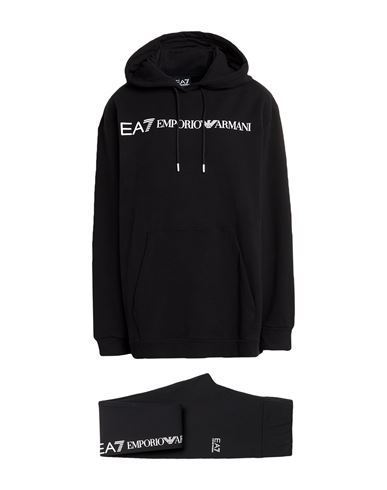 Ea7 Woman Tracksuit Black Size Xl Cotton, Elastane In Black