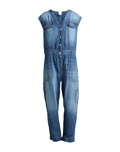 Pinko Sleeveless Denim Jumpsuit In Blue