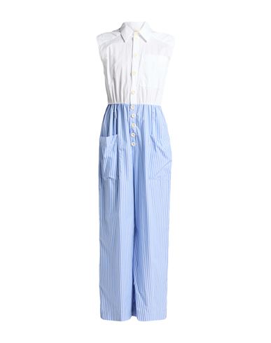 Vicolo Woman Jumpsuit Light Blue Size S Cotton In Blue