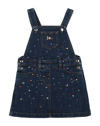 Dolce & Gabbana Toddler Girl Overalls Blue Size 5 Cotton, Elastane In Blue
