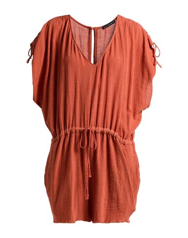 Maison Saint Julien Woman Playsuit Rust Size Xs Cotton In Orange