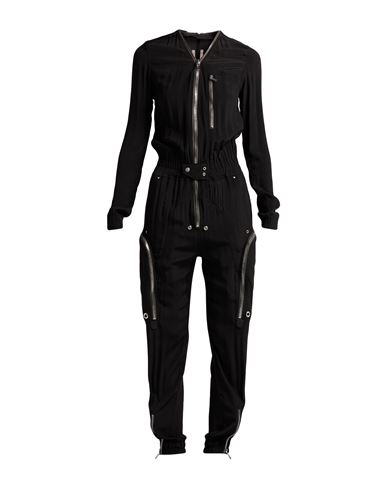 Rick Owens Woman Jumpsuit Black Size 4 Acetate, Silk In Black