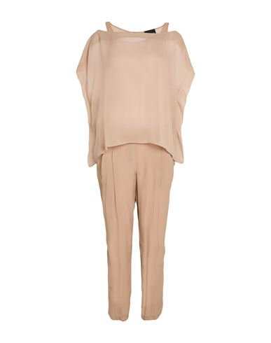 Atos Lombardini Woman Jumpsuit Beige Size 6 Nylon, Acetate, Silk, Polyester, Viscose In Brown