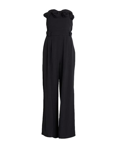 Icona By Kaos Woman Jumpsuit Black Size 6 Viscose, Linen
