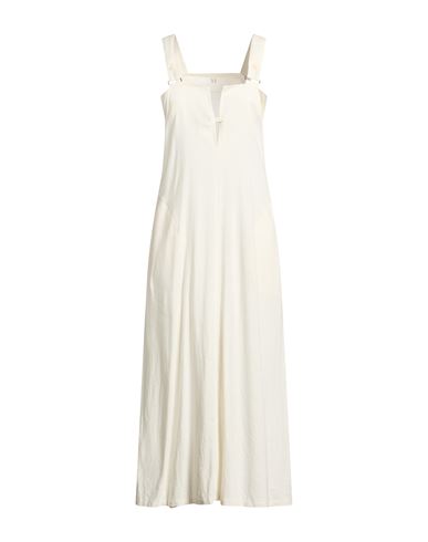 Y's Yohji Yamamoto Woman Midi Dress Ivory Size 2 Rayon, Linen In White