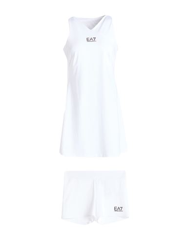 Ea7 Woman Mini Dress White Size S Polyamide, Elastane