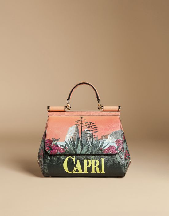 MEDIUM SICILY BAG IN PRINTED DAUPHINE LEATHER - Medium leather bags - Dolce&Gabbana - Summer 2016