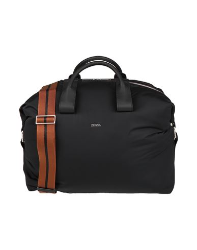 Man Duffel bags Black Size - Textile fibers, Soft Leather