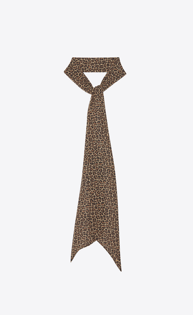 Lavallière en georgette de soie léopard