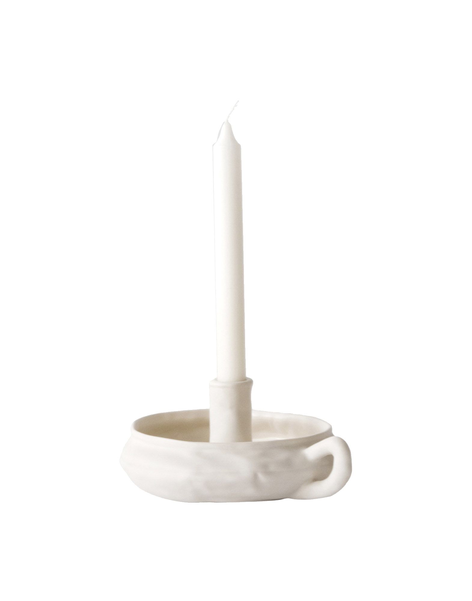 《送料無料》KIKI VAN EIJK Unisex キャンドルスタンド ホワイト 陶製 Soft Candleholder