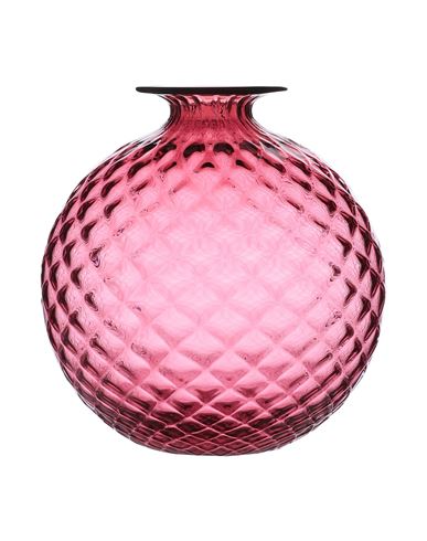 Venini Monofiori Balloton Vase Burgundy Size - Blown Glass In Red