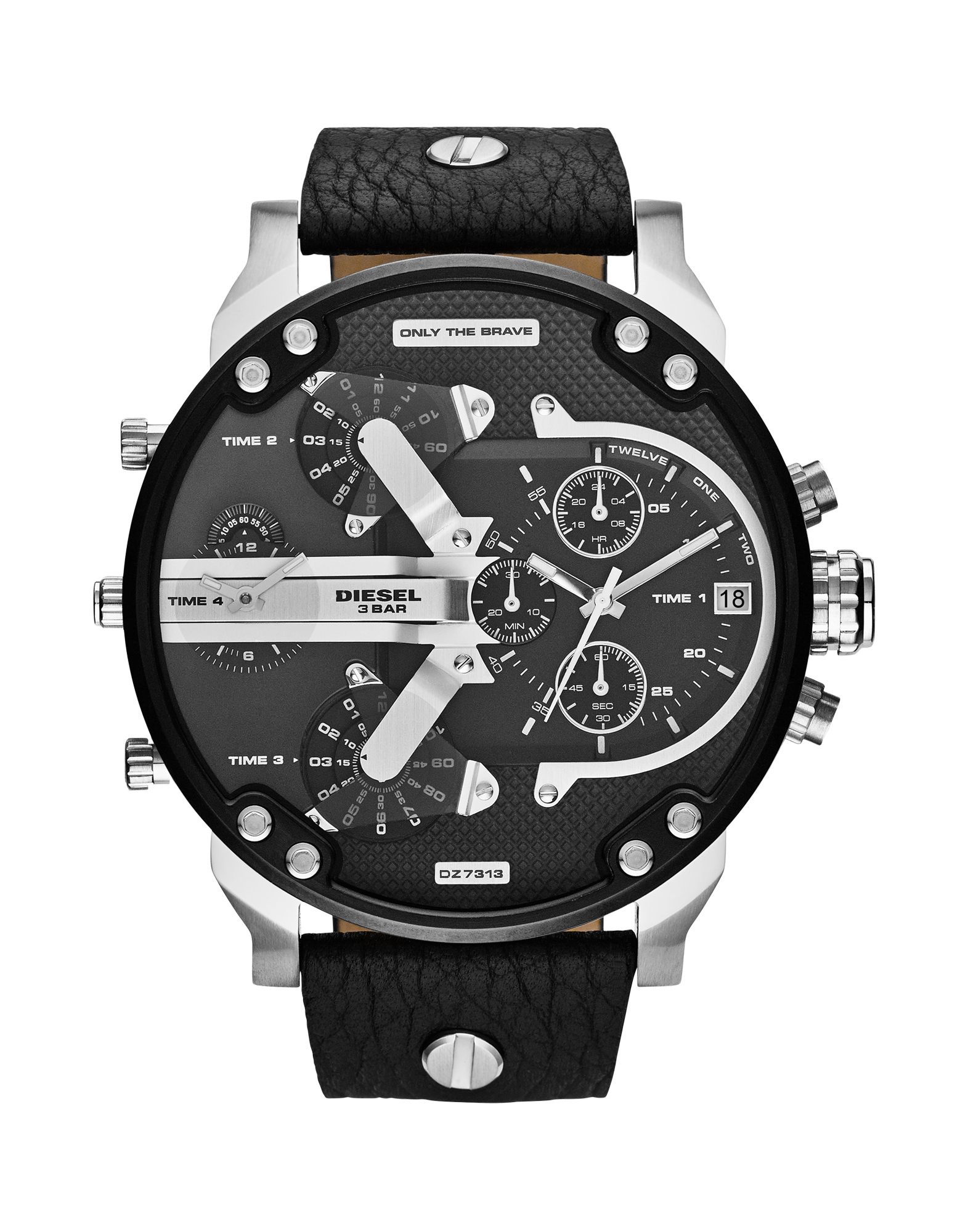《送料無料》DIESEL メンズ 腕時計 ブラック ステンレススチール / 革 MR. DADDY 2.0
