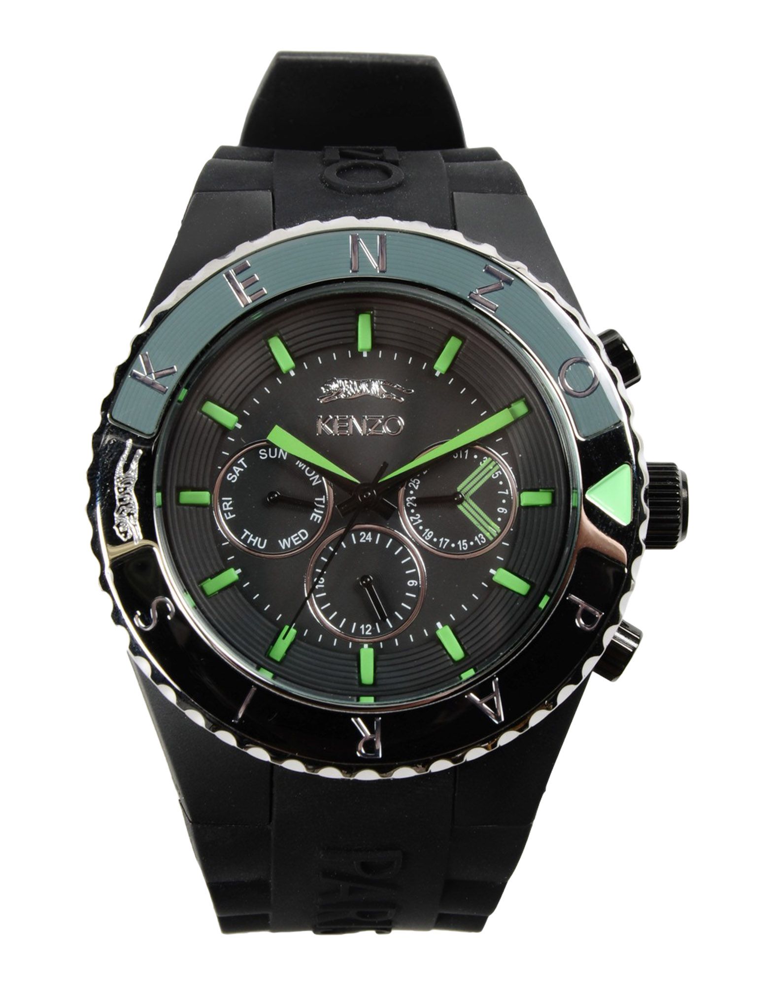 《送料無料》KENZO メンズ 腕時計 ブラック ステンレススチール / ポリ塩化ビニル