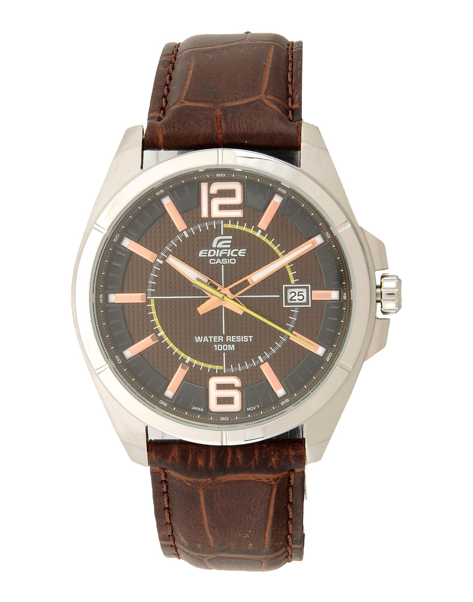 《送料無料》CASIO メンズ 腕時計 ダークブラウン ステンレススチール