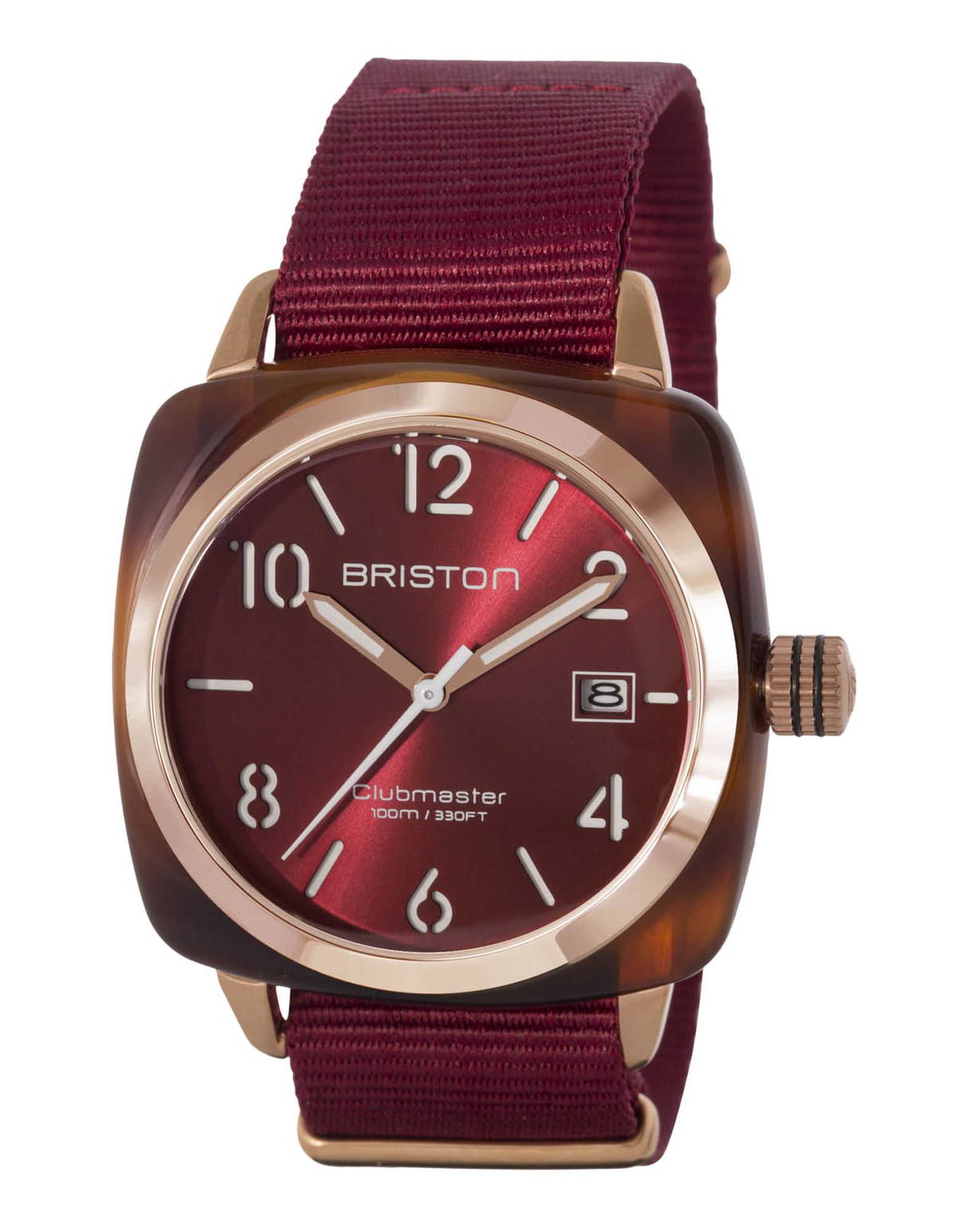 《送料無料》BRISTON レディース 腕時計 ガーネット ステンレススチール