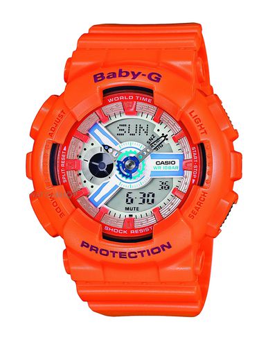 CASIO メンズ 腕時計 オレンジ ステンレススチール